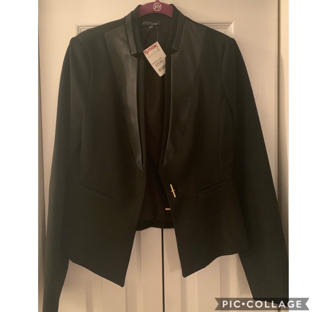 Express Black Fitted Suit Jacket/Blazer